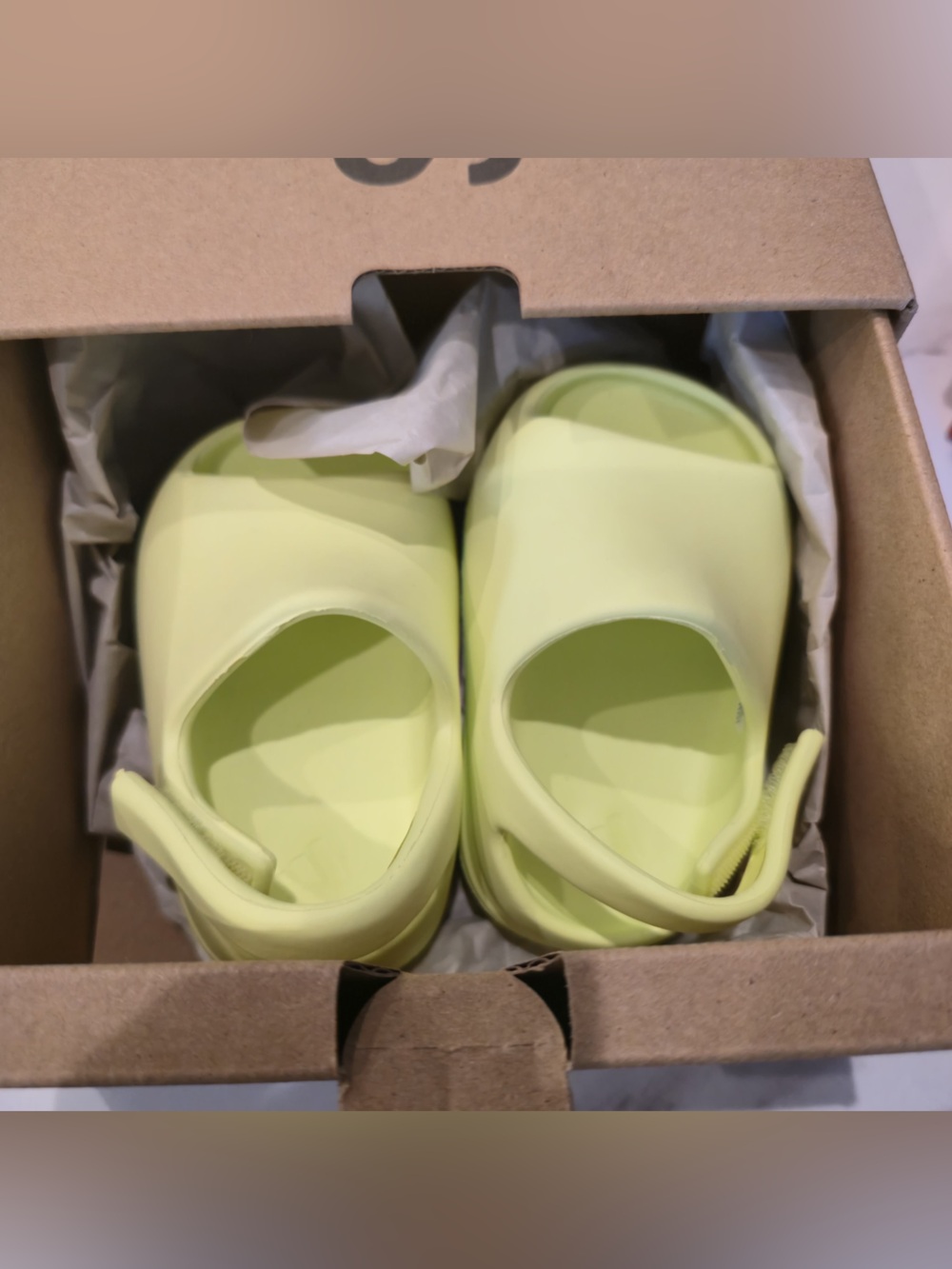 Adidas Yeezy Slide Infant Glow Green Size 4K New In Box GX6140
